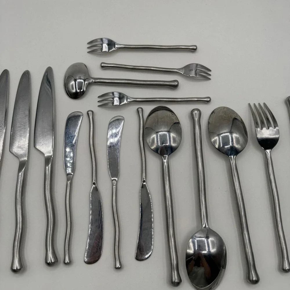 Gourmet Settings Treble Clef 18/10 Stainless Flatware Set 25 Piece Hand Forged